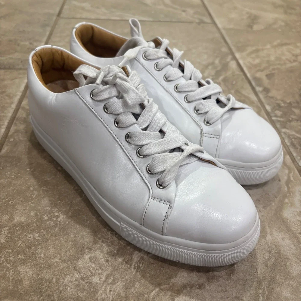 Thursday Boot Company Premier Low Top White Leather Sneakers Womens‎ 7.5